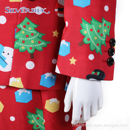 Weihnachten 2 teiliges Set Hosen Blazer Anzug Set